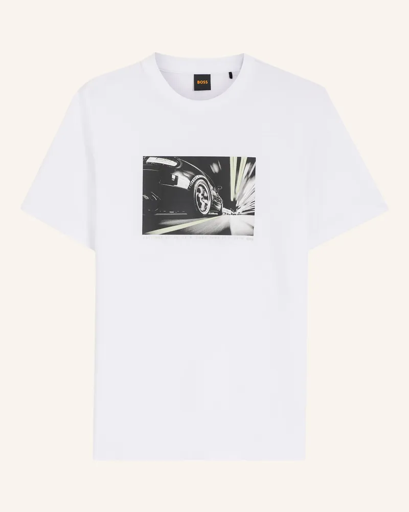 HUGO BOSS T-Shirt Te_Motors Regular Fit weiss Weiss