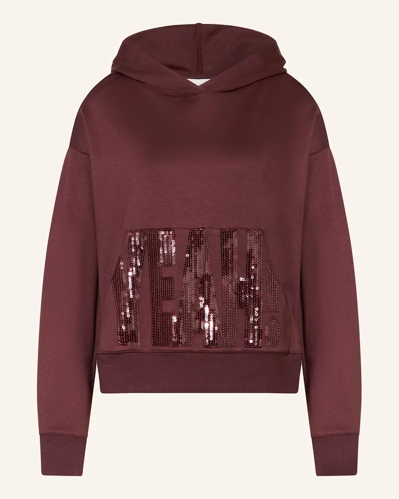 Milano Italy Hoodie mit Pailletten Dunkelrot