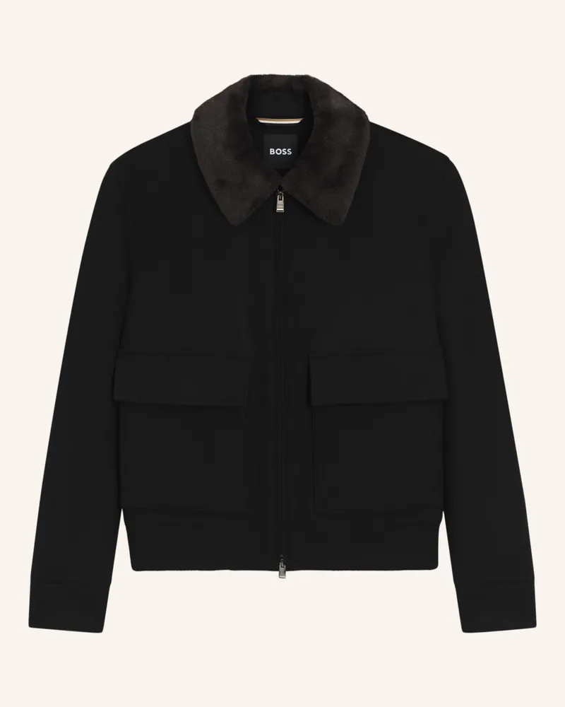 HUGO BOSS Klassischer Mantel H-CHARLY-251 Regular Fit Schwarz