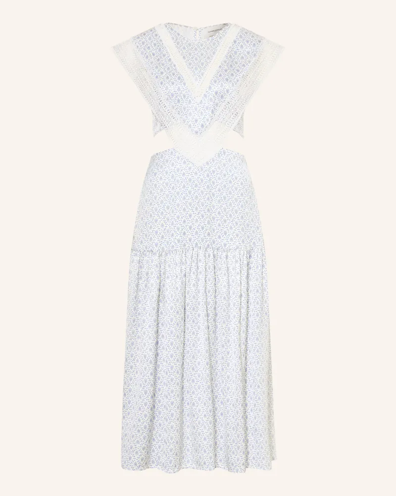 Claudie Pierlot Satinkleid Mit Cut-Outs blau Weiss