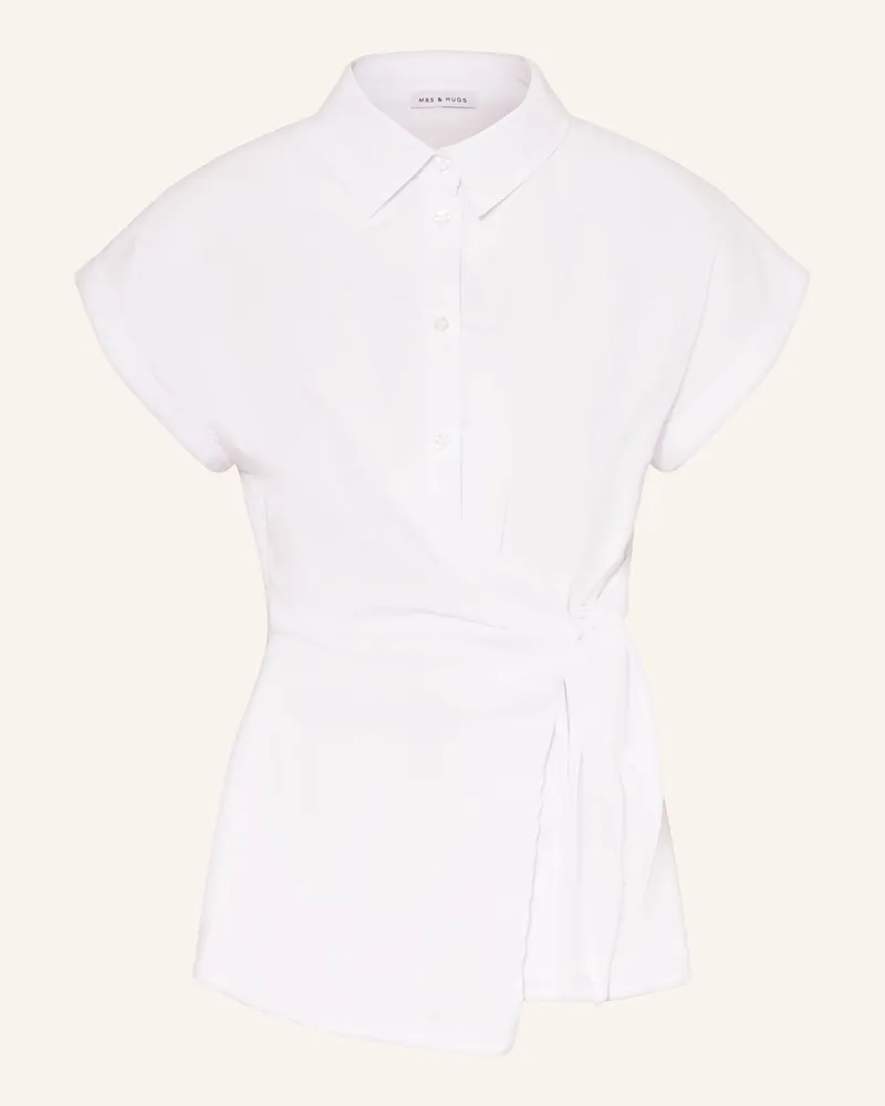 Mrs & HUGS Blusenshirt Weiss