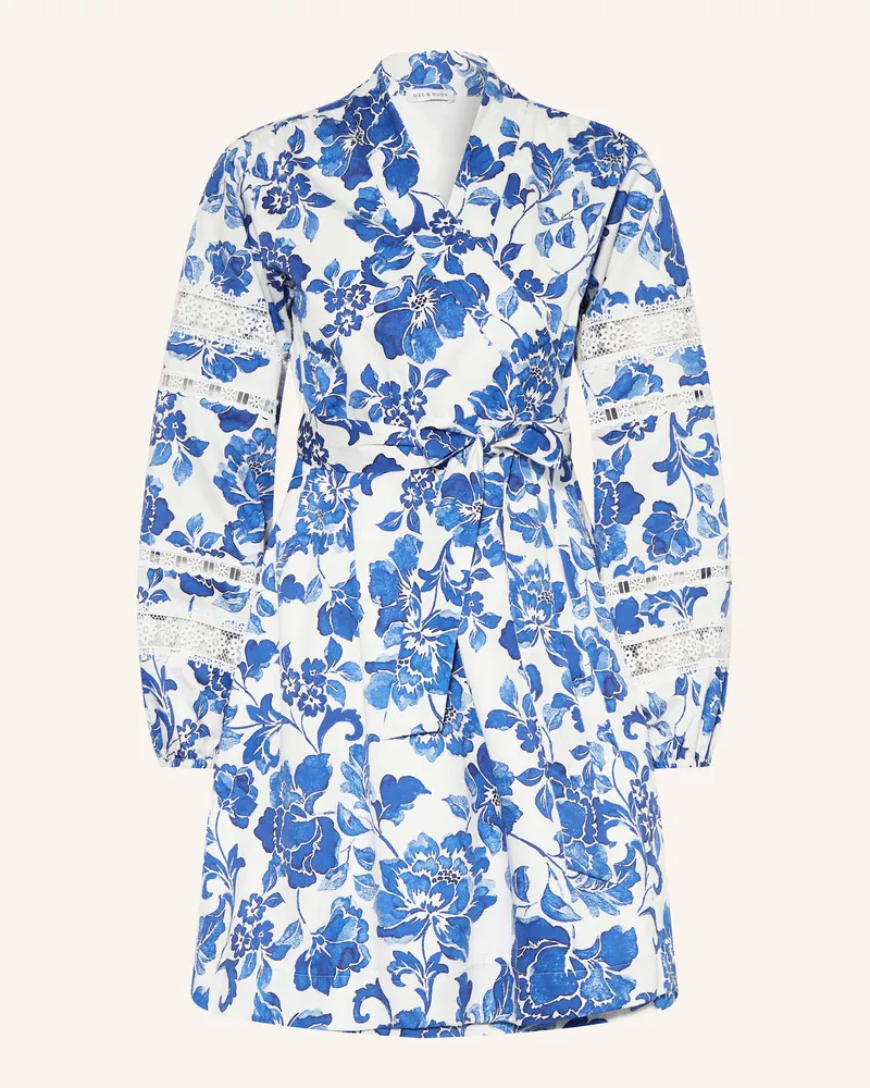 Mrs & HUGS Wickelkleid blau Weiss