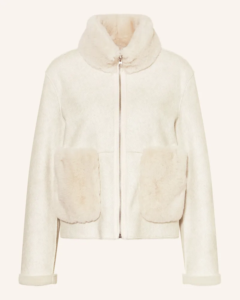 Milestone Jacke MSMINU zum Wenden mit Kunstpelz Creme