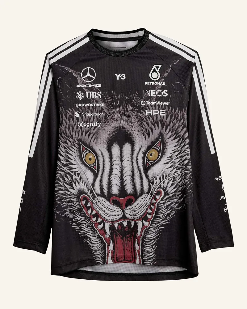 Y-3 Y-3 Mercedes Driver Langärmeliges Jersey schwarz Schwarz