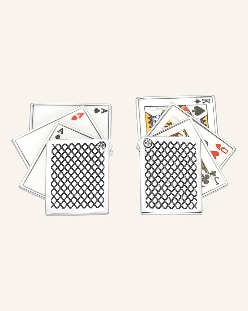 Tateossian Manschettenknöpfe  Playing Card silber Silber