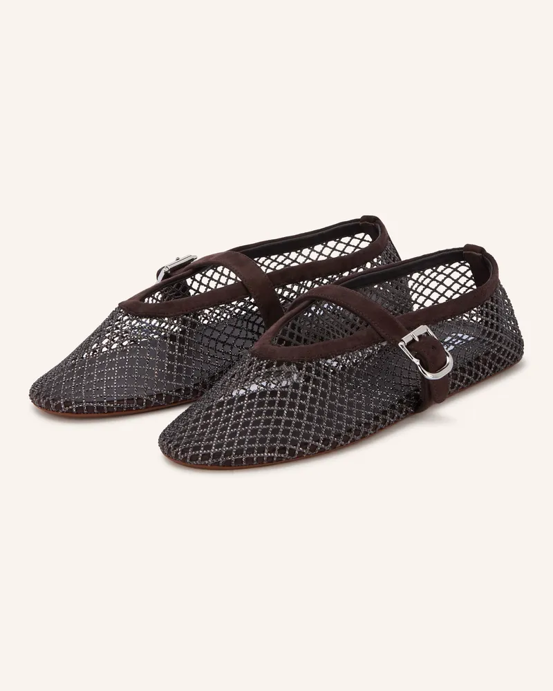 Alaïa Mary-Jane-Ballerinas Mit Schmucksteinen braun Dunkelbraun