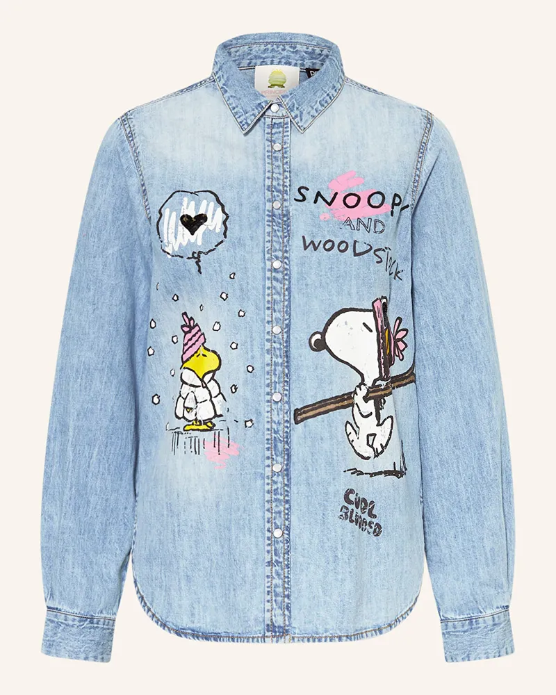 Princess goes Hollywood Jeansbluse mit Pailletten Hellblau