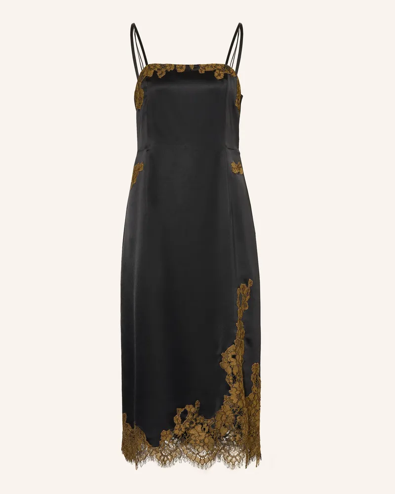 Dorothee Schumacher Satinkleid Shiny Statement Mit Spitze schwarz Schwarz