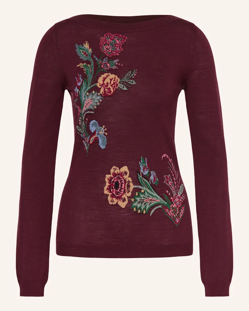 Etro Pullover mit Glitzergarn Dunkelrot