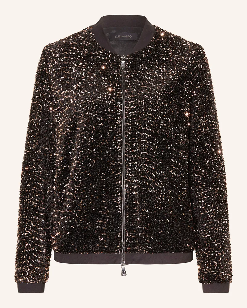 Elena Mirò Blouson mit Pailletten Schwarz