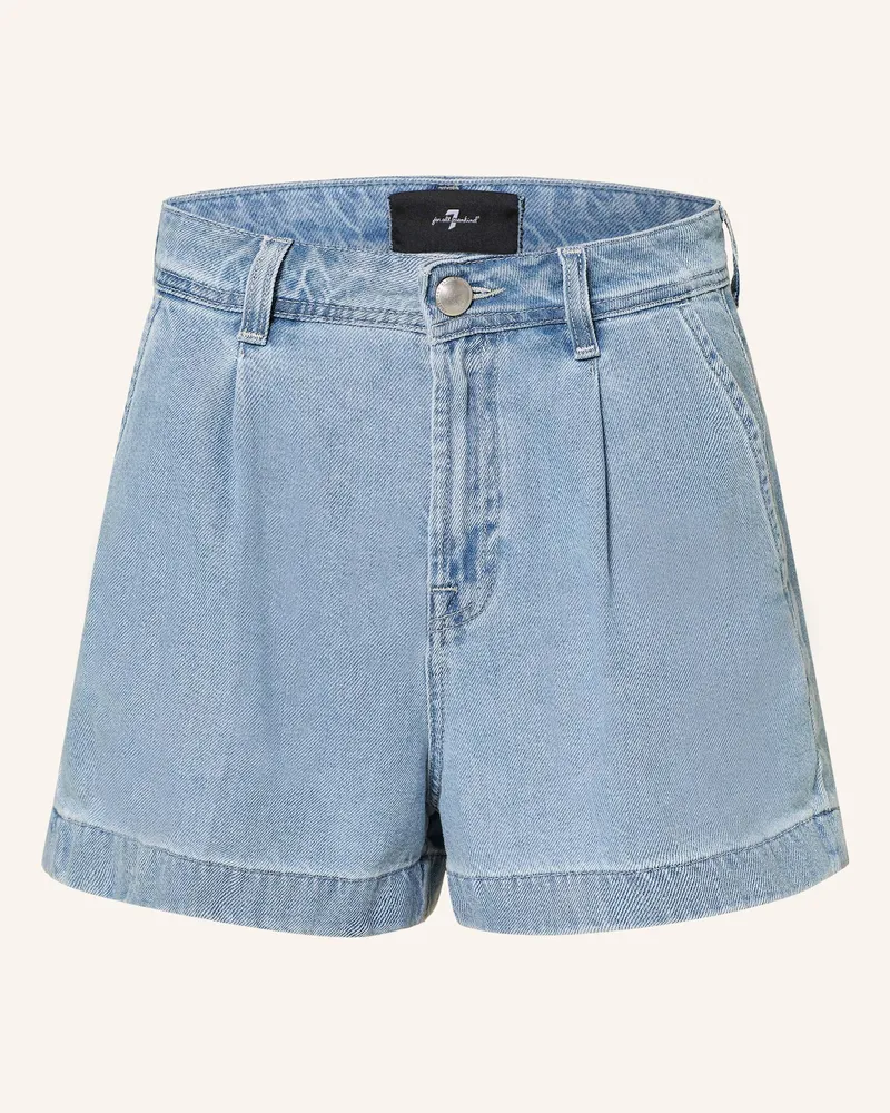 7 for all mankind Jeansshorts Pleated Shorts blau 1ba