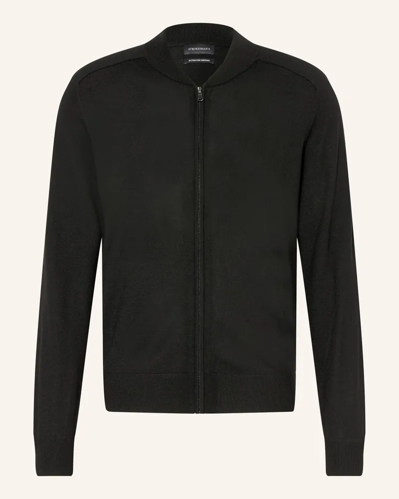Strokesman's Strickjacke Aus Merinowolle schwarz Schwarz