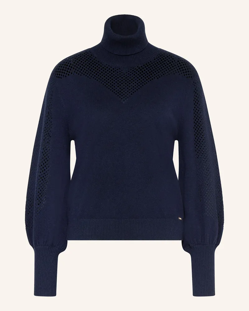 IVI Collection Rollkragenpullover Dunkelblau