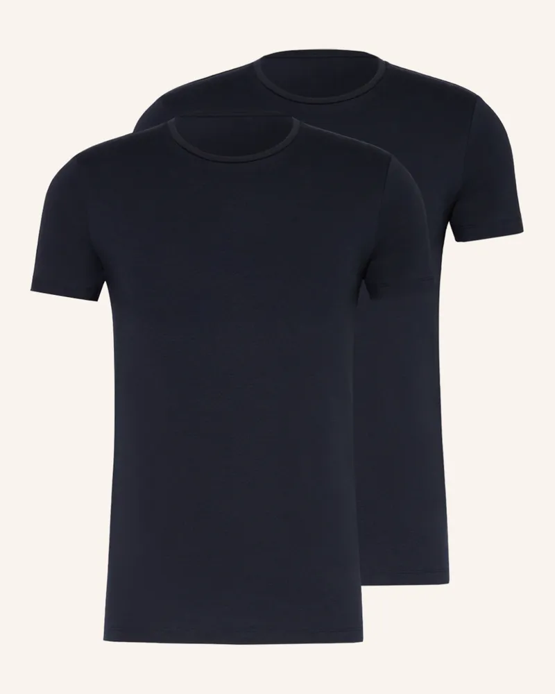 Falke 2er-Pack T-Shirts Daily Comfort blau Dunkelblau