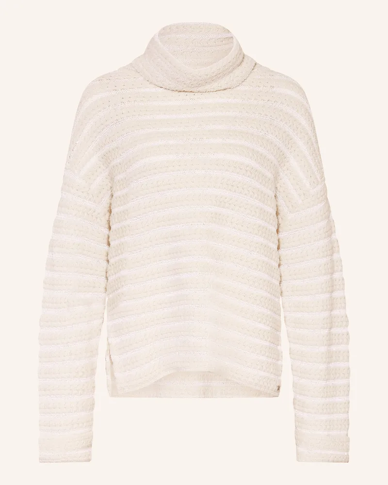 Marc Cain Oversized-Rollkragenpullover Mit Cashmere Und Pailletten weiss 110