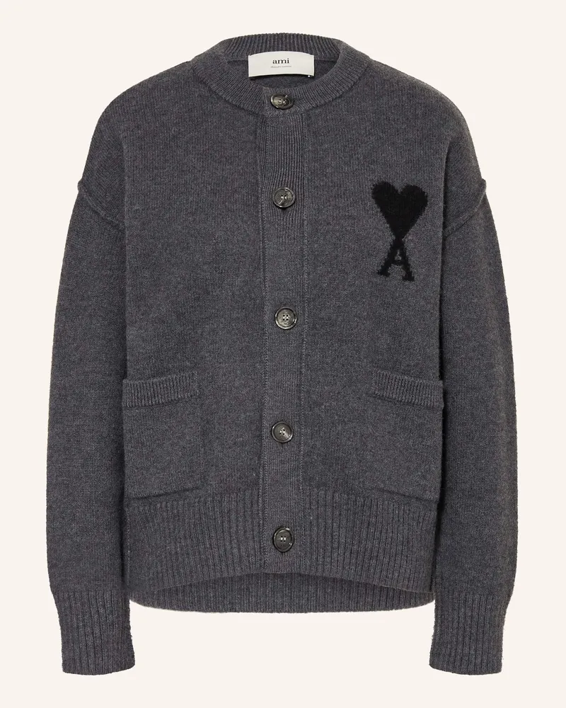 AMI Paris Strickjacke Dunkelgrau