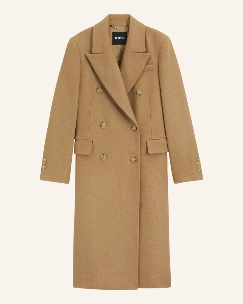 HUGO BOSS Klassischer Mantel CALLAF Regular Fit Beige
