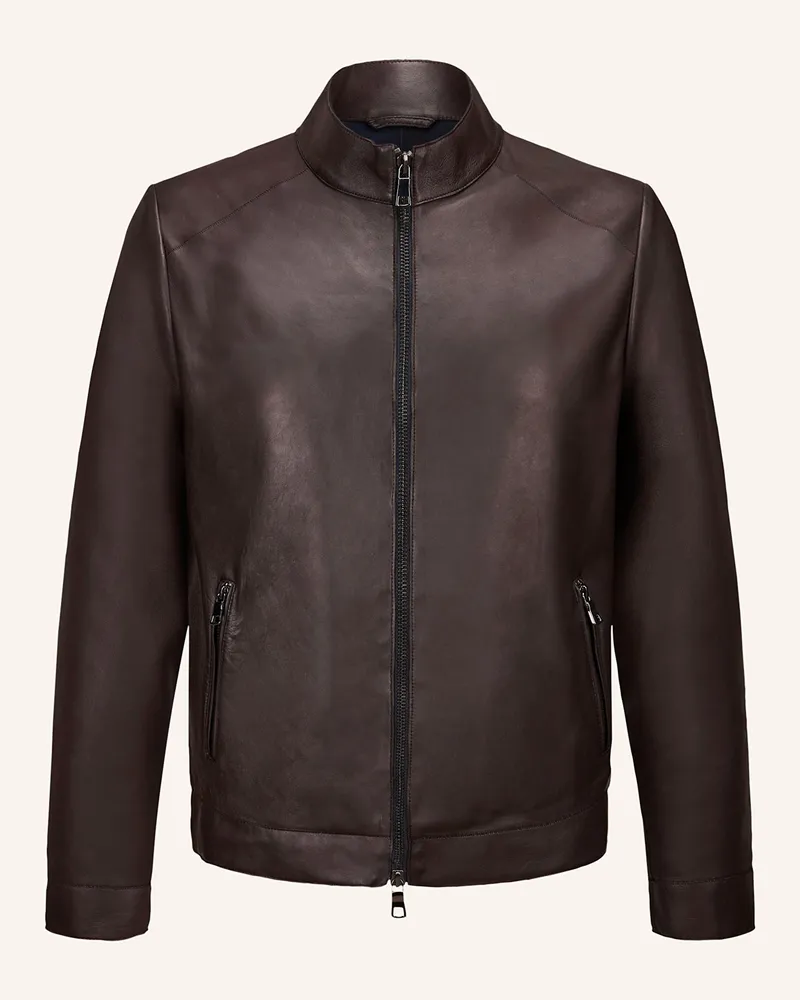 Milestone Lederjacke MSANDREW Dunkelbraun