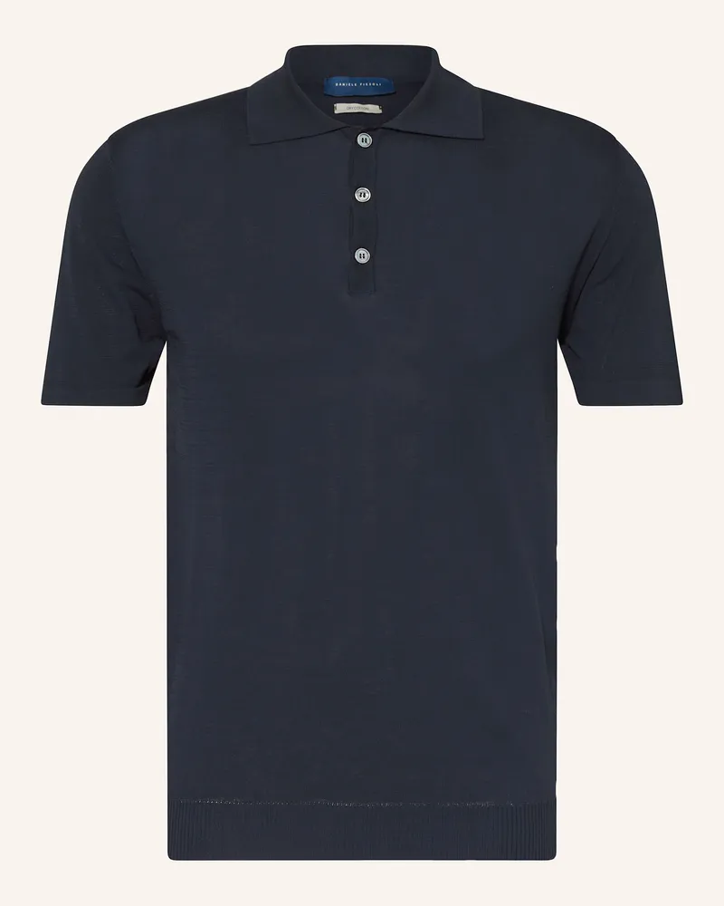 Daniele Fiesoli Strick-Poloshirt Dunkelblau