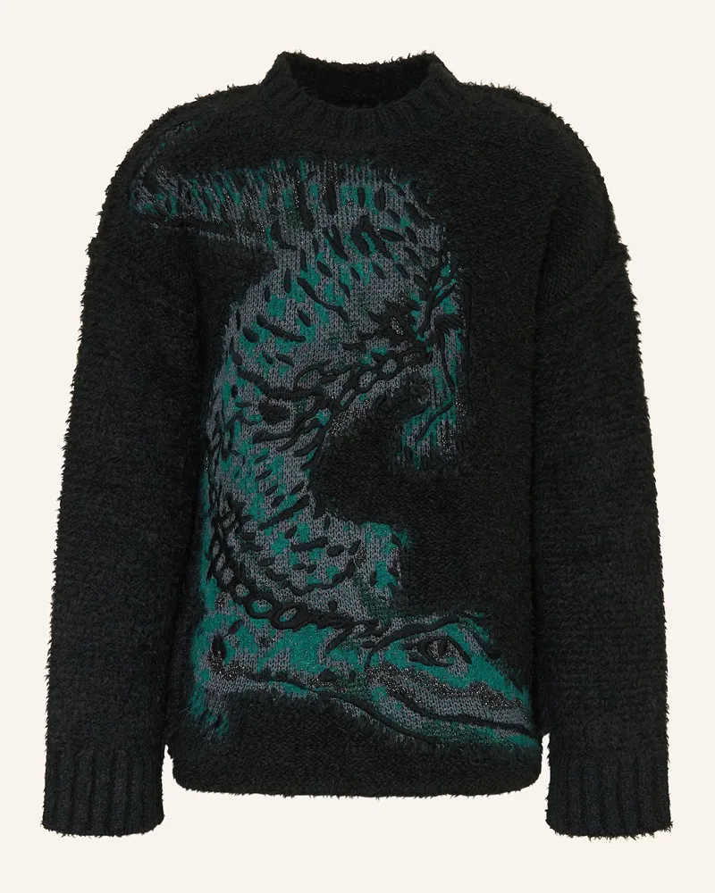 Lacoste Pullover mit Glitzergarn Schwarz