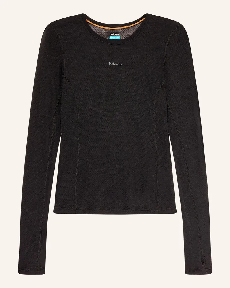 Icebreaker Longsleeve Merinomix 75 Cool-Lite™ schwarz Schwarz