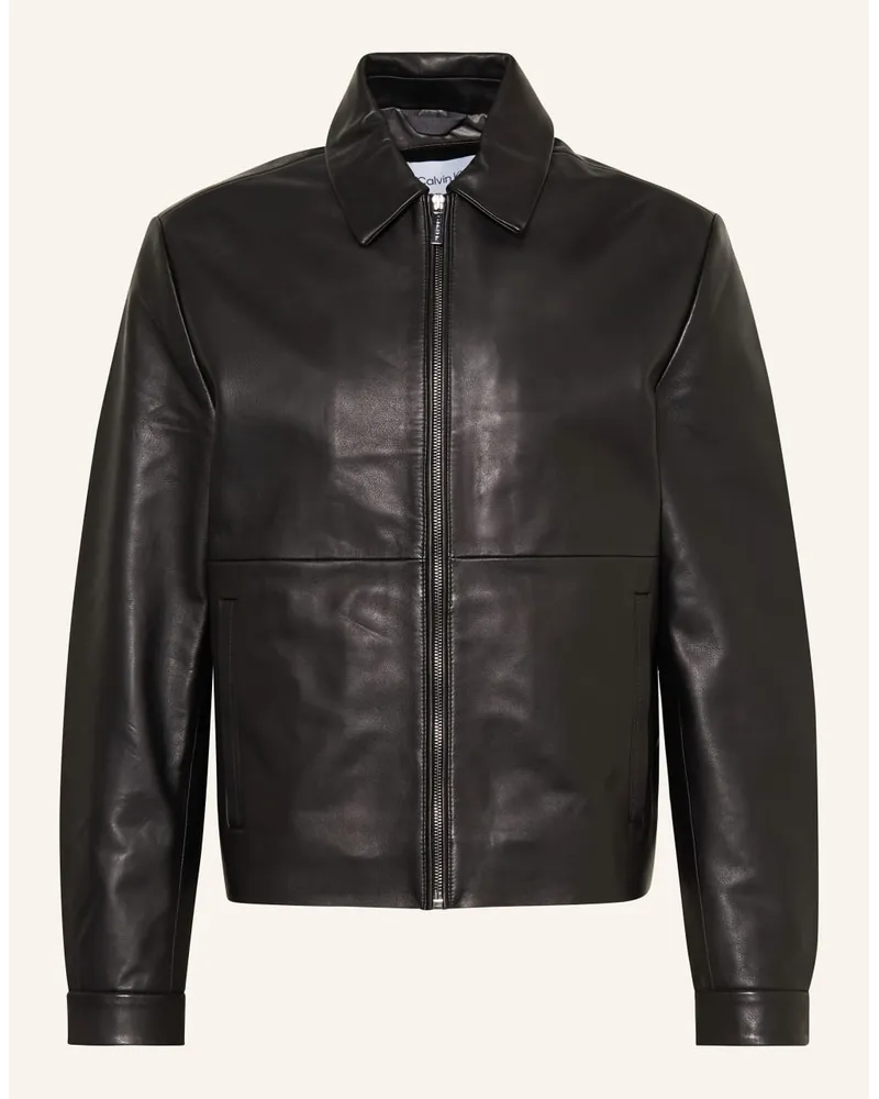 Calvin Klein Lederjacke Schwarz