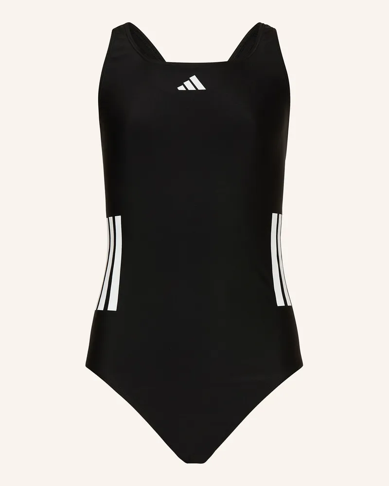 adidas Badeanzug 3-Streifen schwarz Schwarz