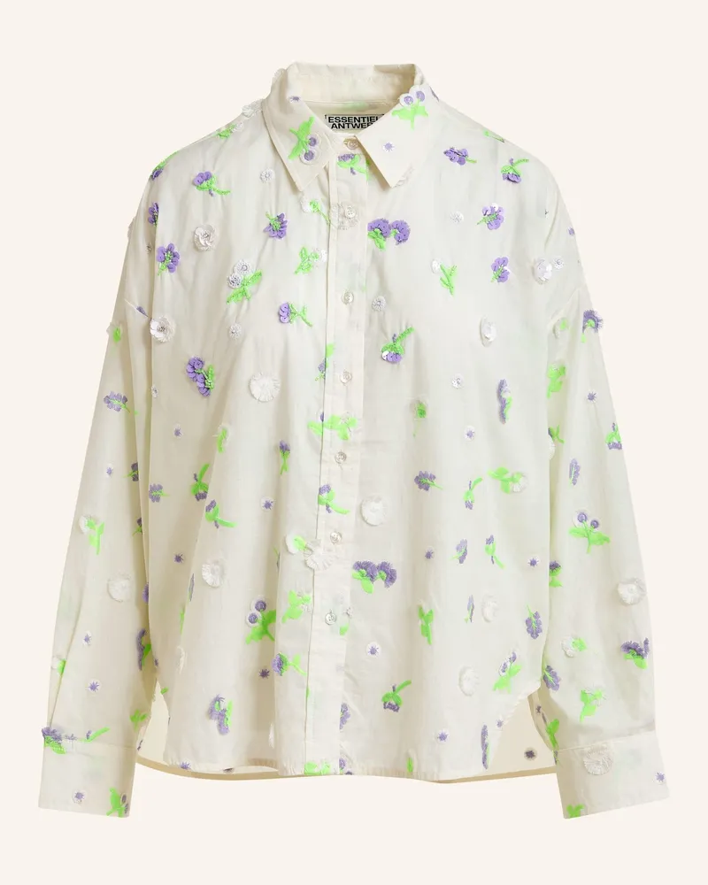 Essentiel Hemdbluse Jimena Mit Pailletten Und Stickereien gruen Grün