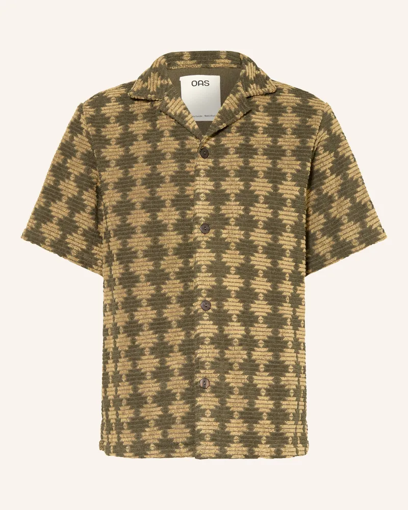 OAS Resorthemd Forti Cuba Comfort Fit Aus Frottee gelb Khaki