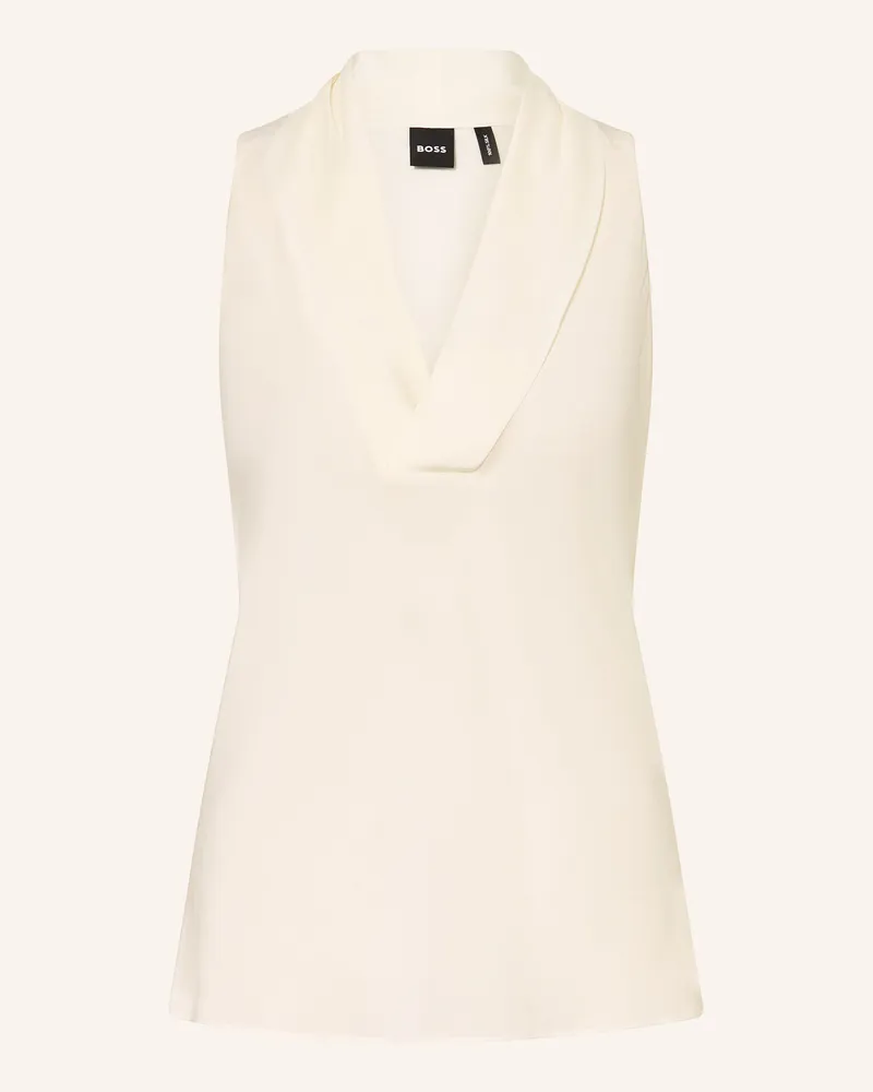 HUGO BOSS Blusentop BOLARU aus Seide Ecru