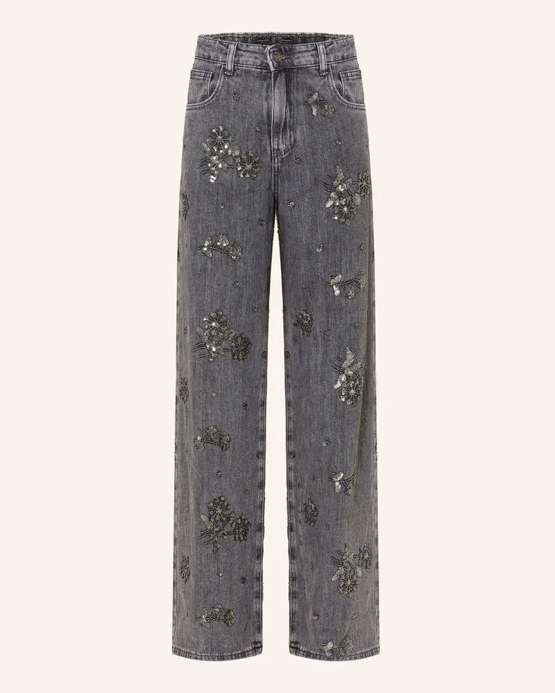 Miss Goodlife Wide Leg Jeans Mit Schmucksteinen Und Pailletten grau 29