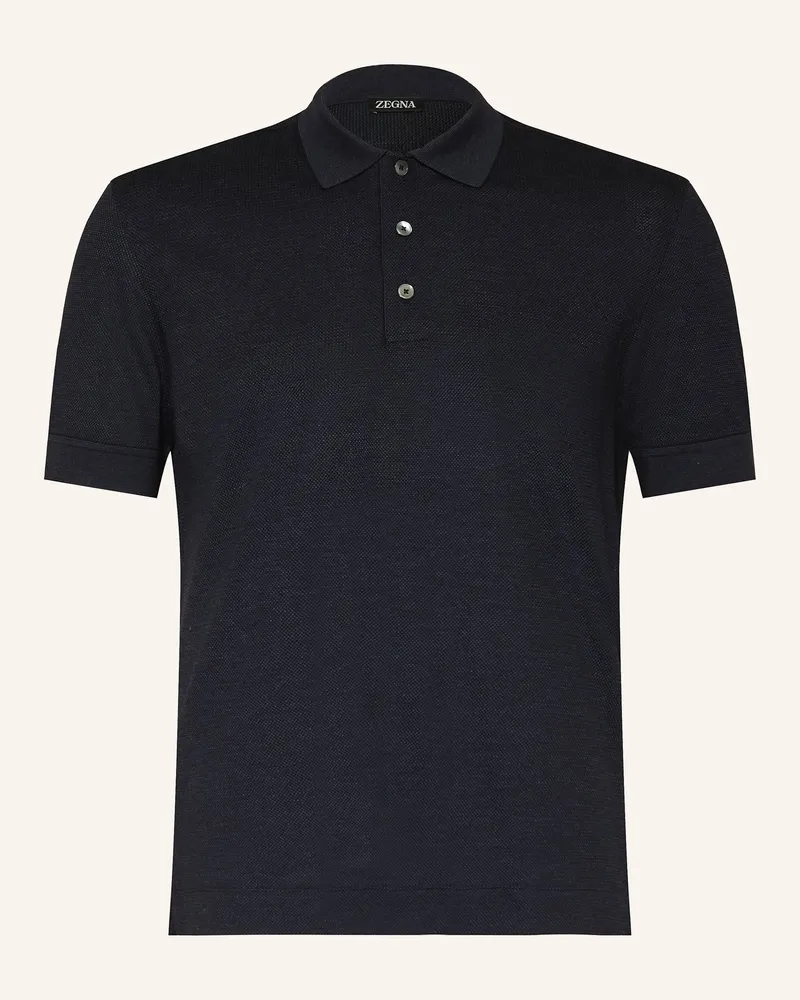 Ermenegildo Zegna Jersey-Poloshirt blau Dunkelblau