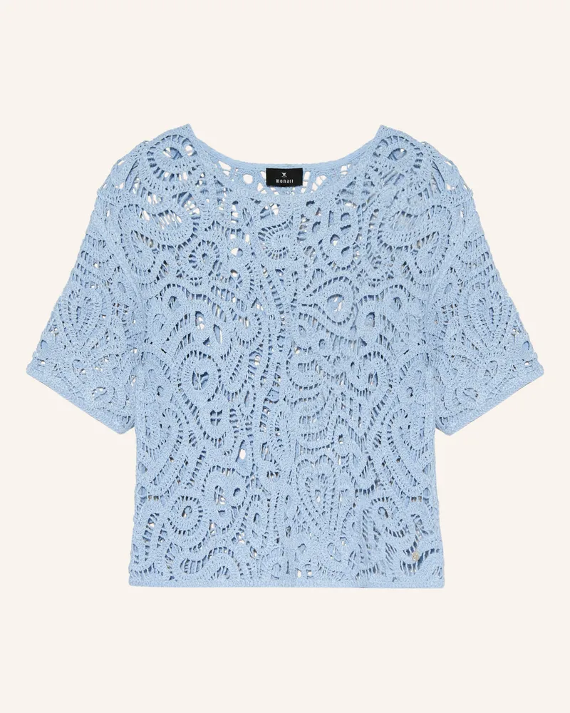 monari Häkelshirt Hellblau