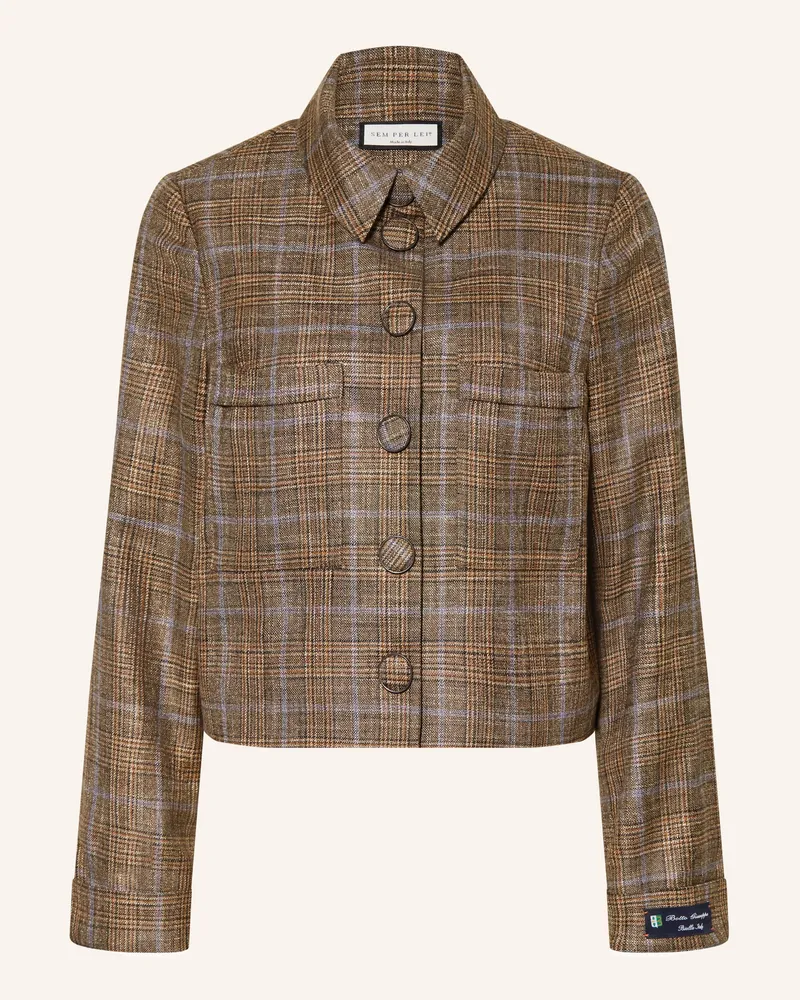 SEM PER LEI Kastenjacke braun Cognac