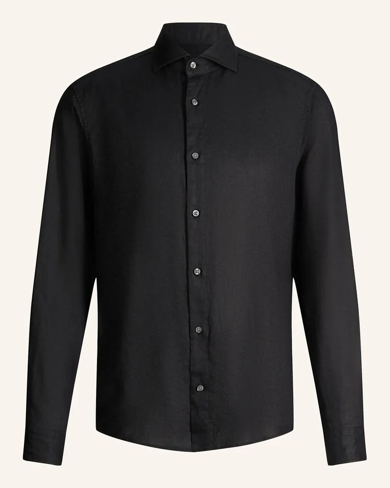 Strellson Leinenhemd Ceasar Slim Fit schwarz Schwarz