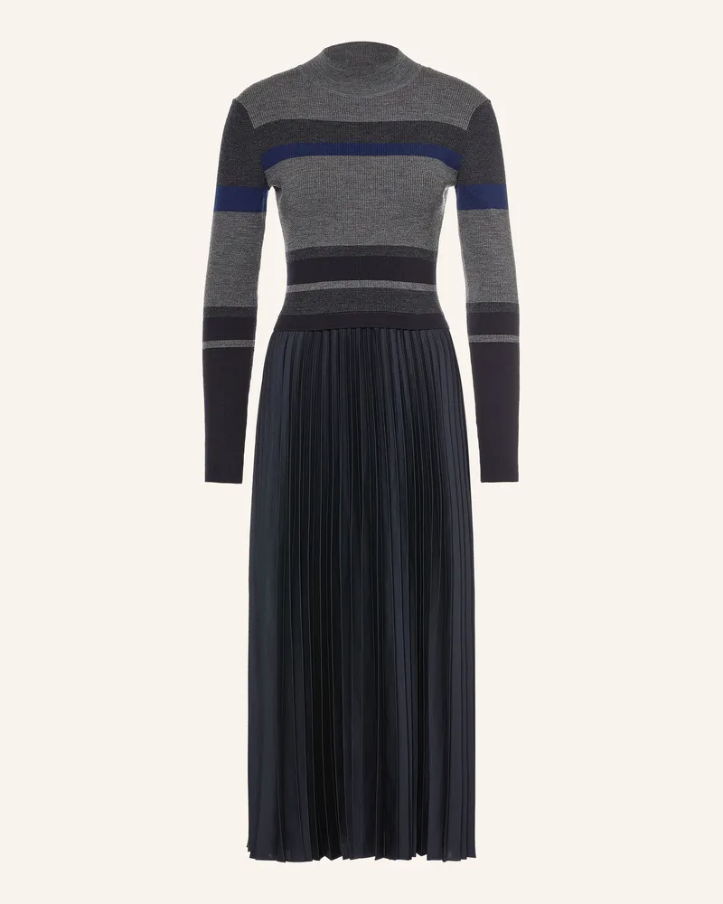 Reiss Strickkleid Carla Im Materialmix Mit Plissees grau Dunkelgrau