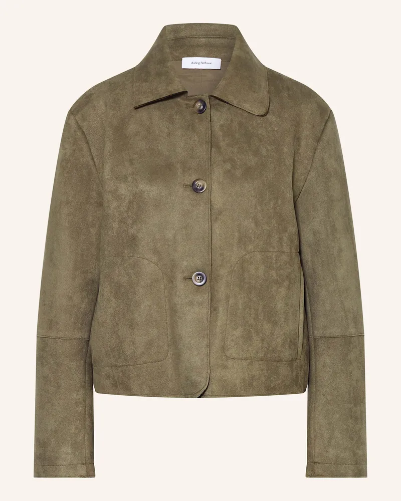Darling Harbour Kastenjacke in Lederoptik Olive
