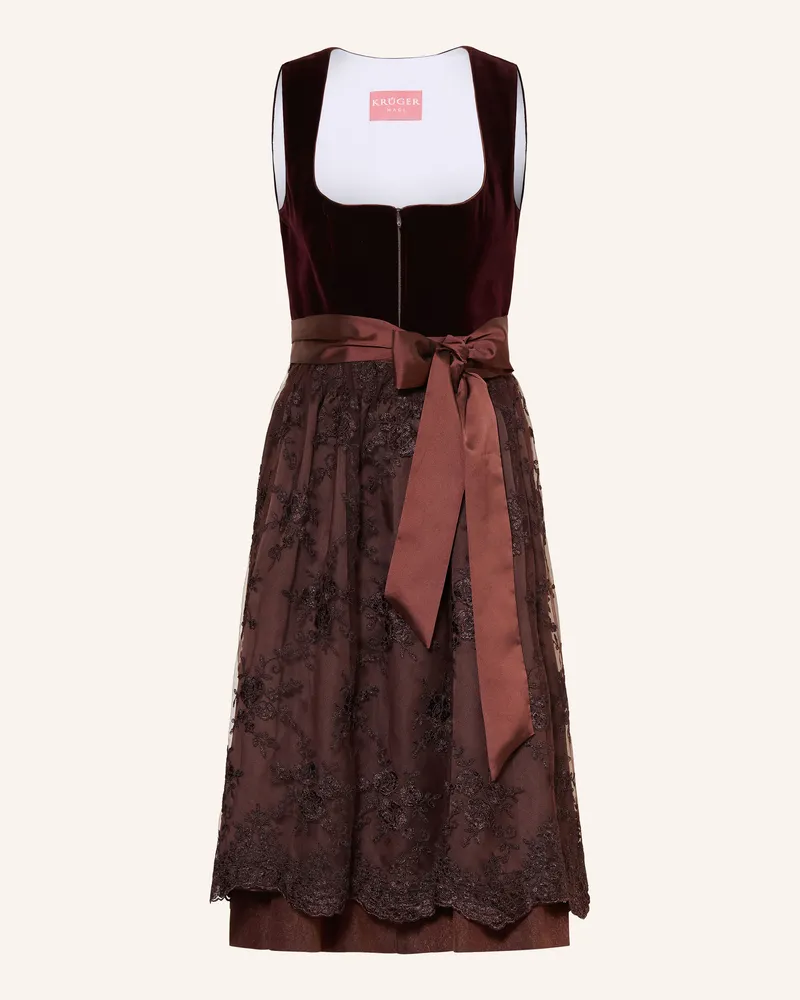 Krüger Dirndl Tanya braun Dunkelrot