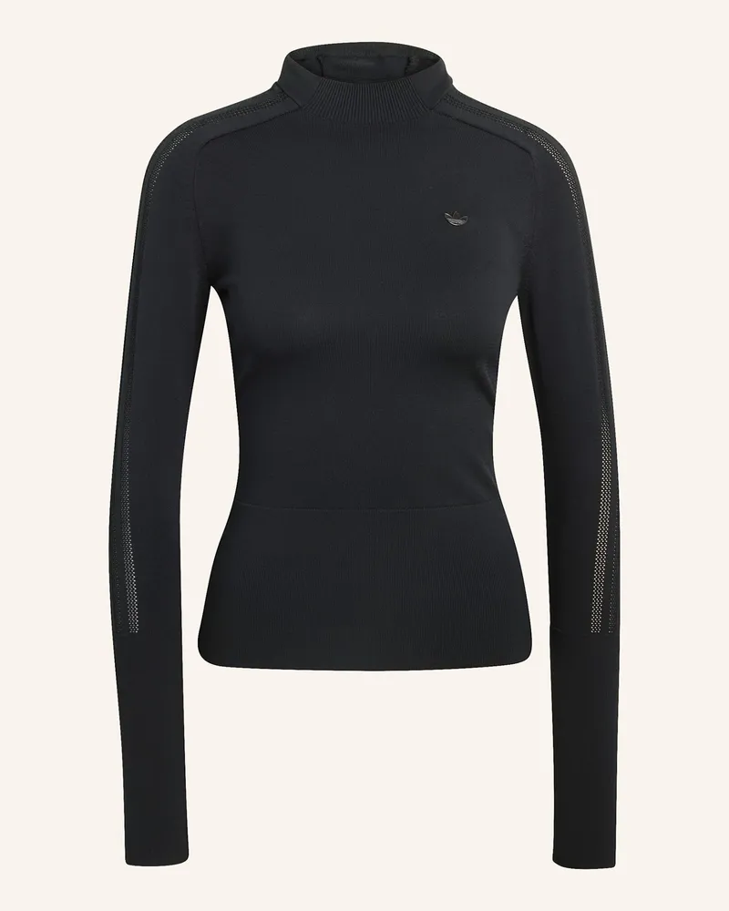 adidas Knitted Hooded Long Sleeve Pullover schwarz Schwarz