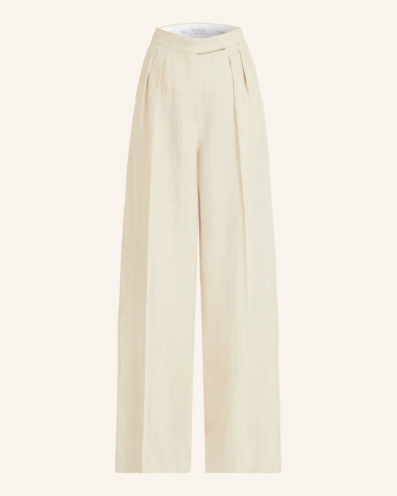 Max Mara Marlenehose RAUCHE aus Leinen Beige
