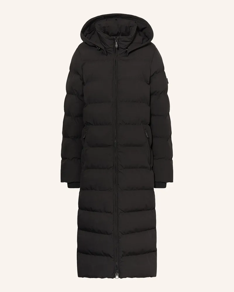 Wellensteyn Steppmantel Goldmine Extra Long Mit Abnehmbarer Kapuze schwarz Schwarz