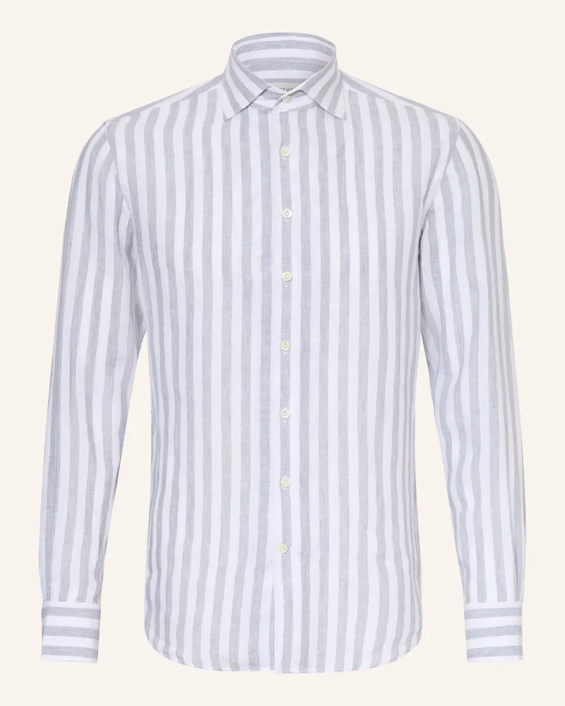 Profuomo Leinenhemd Slim Fit blau Blaugrau