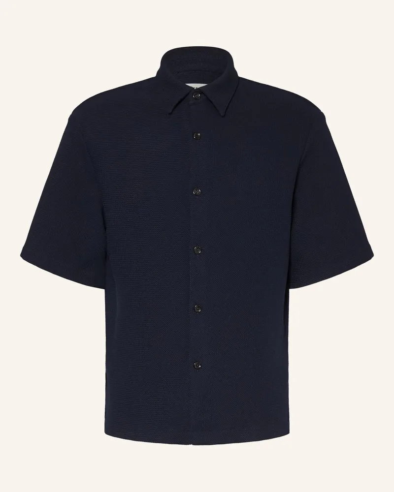 Sandro Kurzarm-Hemd Slim Fit Aus Piqué blau Dunkelblau