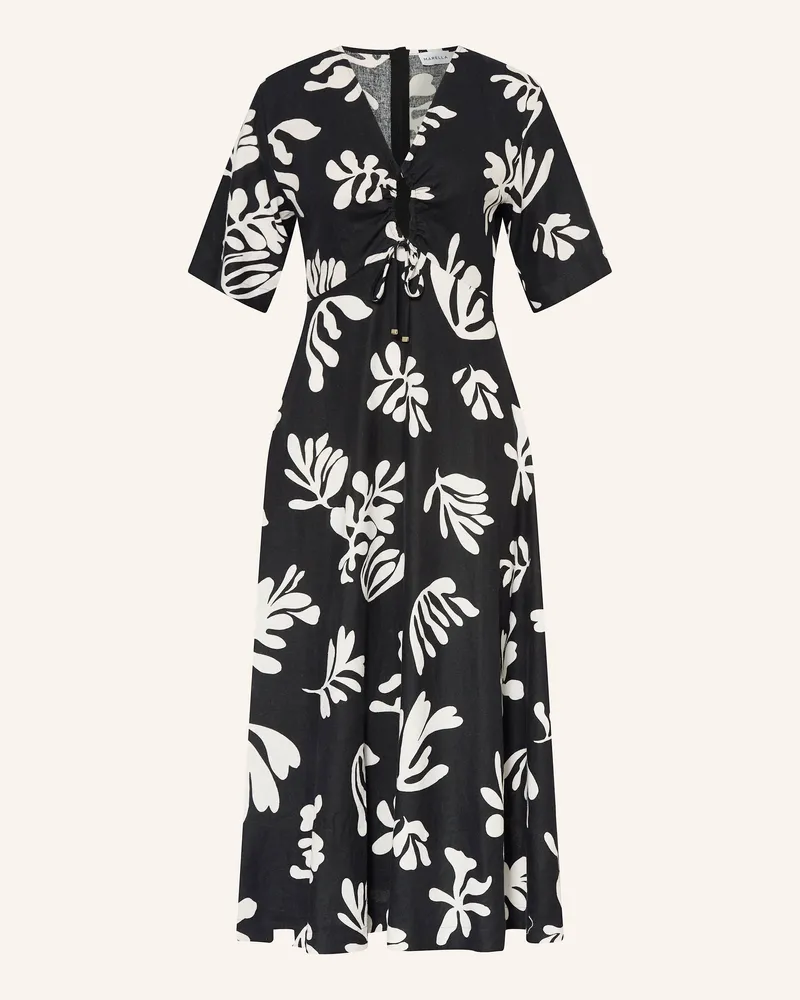 MARELLA Kleid mit Leinen Schwarz