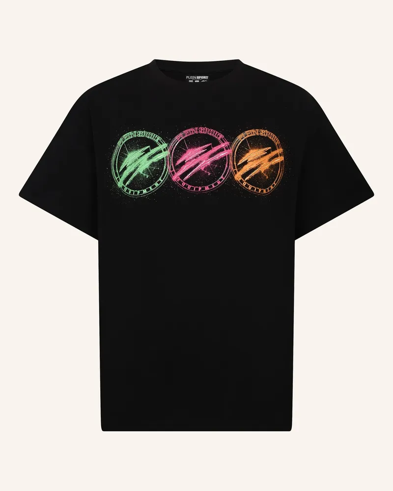 Philipp Plein Plein Sport Round Neck T-Shirt Multicolor Scratch schwarz Schwarz