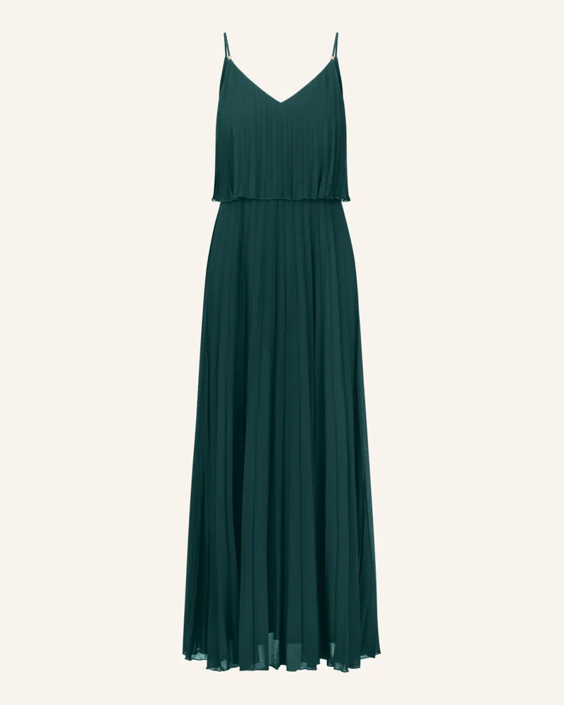 Apart Abendkleid mit Plissees Dunkelgrün