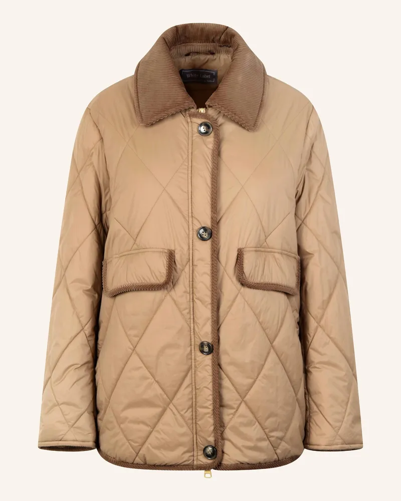 White Label Jacke Steppjacke Mit Cordkragen braun Cognac