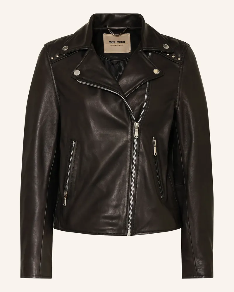 Mos Mosh Lederjacke Mmgoha Mit Nieten schwarz Schwarz
