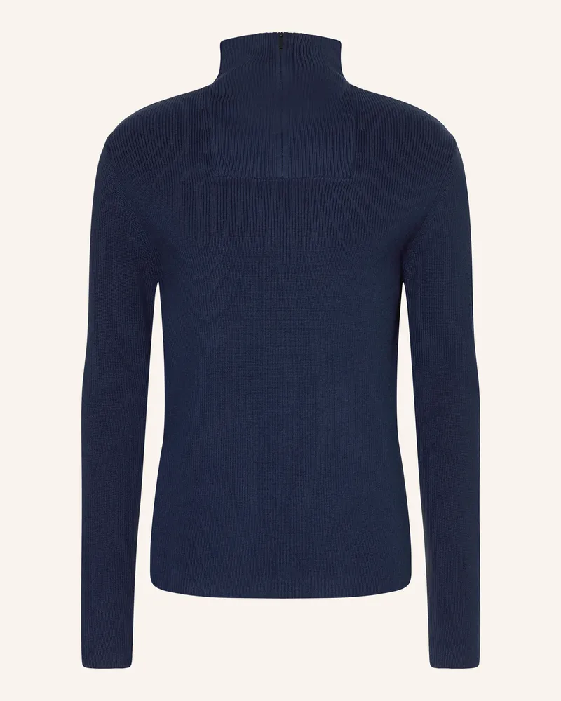 Knowledge Cotton Apparel Troyer aus Merinowolle Dunkelblau