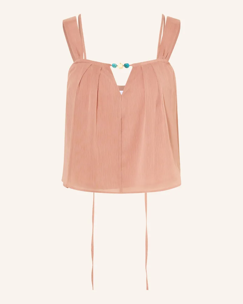 Patrizia Pepe Top Mit Schmucksteinen braun Rosé